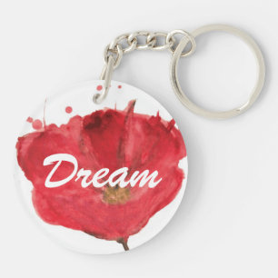 Porte-clefs Fleur peinte 2 de pavot d'aquarelle