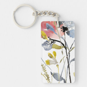 Porte-clefs Fleur recouverte - fleurs de pastel d'aquarelle