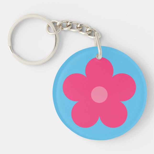 Porte-clefs Fleur rose (Devant)