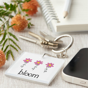 Porte-clefs Fleur rose
