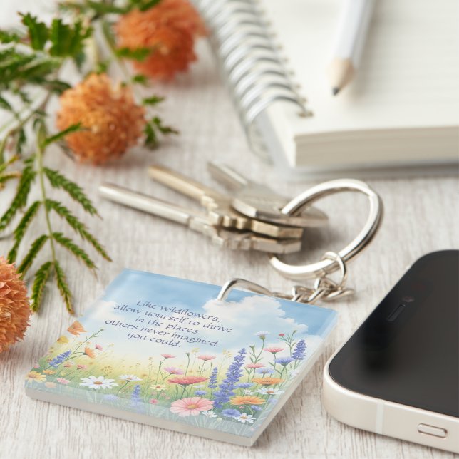 Porte-clefs Fleur sauvage et devis (Devant Droit)
