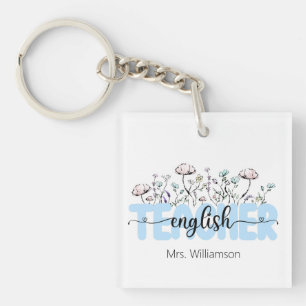 Porte-clefs Fleur sauvage Whimsical Professeur d'anglais perso