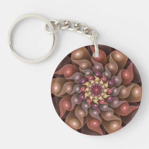 Porte-clefs Fleur surréaliste brillante Art fractal abstrait m