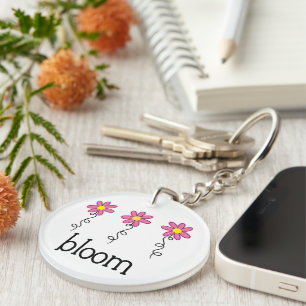 Porte-clefs Fleurir avec des fleurs roses