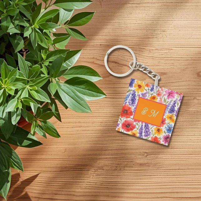 Porte-clefs fleurit de jardin d'été brillant (Créateur téléchargé)