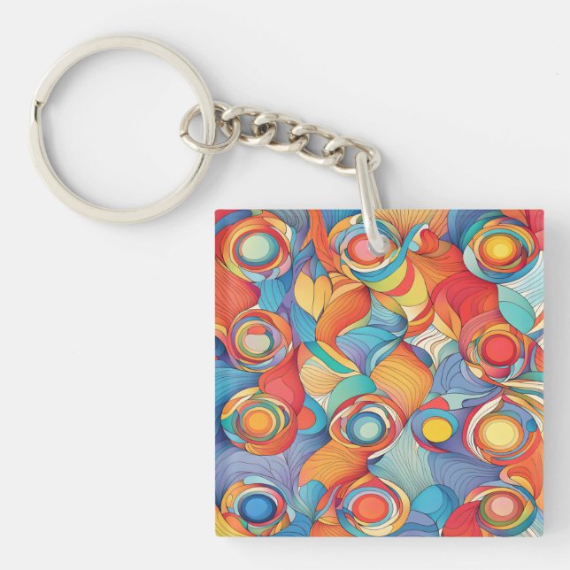 Porte-clefs Fleurs Abstraites (Devant)