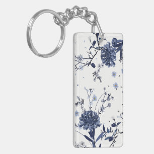 Porte-clefs Fleurs bleues