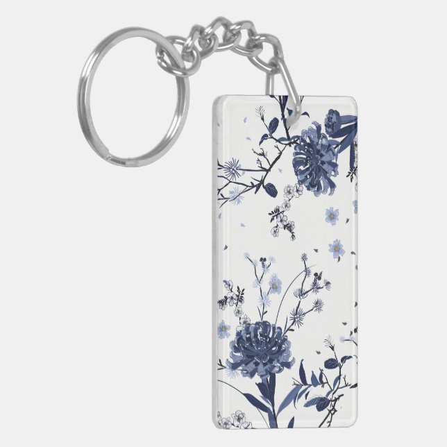Porte-clefs Fleurs bleues (Devant gauche)