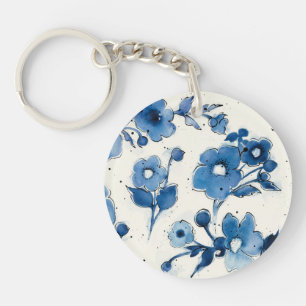 Porte-clefs Fleurs bleues indépendantes