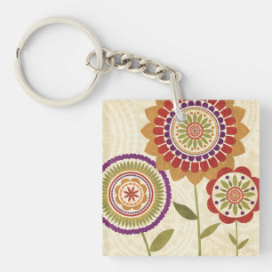 Porte-clefs Fleurs contemporaines d'automne