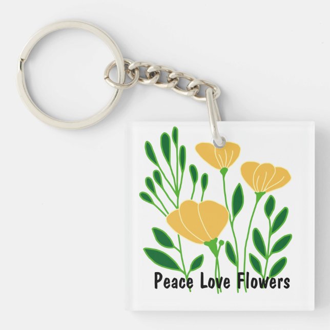 Porte-clefs Fleurs d'amour de paix (Devant)