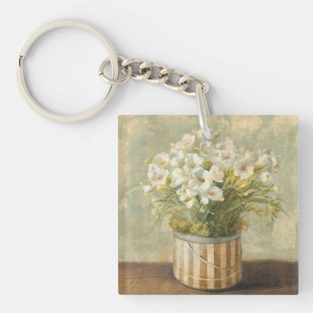 Porte-clefs Fleurs dans une boîte de casquette (Devant)