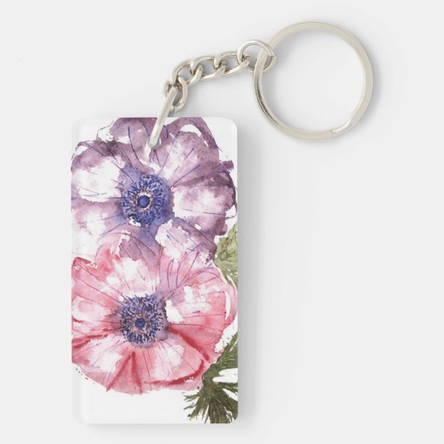 Porte-clefs Fleurs d'aquarelle (Dos)