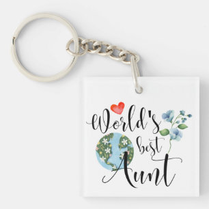 Porte-clefs Fleurs d'aquarelle du meilleur script cadeau de ta