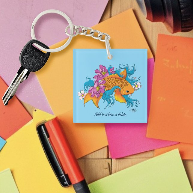 Porte-clefs Fleurs de cerisiers de Lotus Koi Fish (Créateur téléchargé)