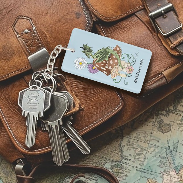 Porte-clefs Fleurs de Champignon Dragon Fantastique Vert Capri (Créateur téléchargé)