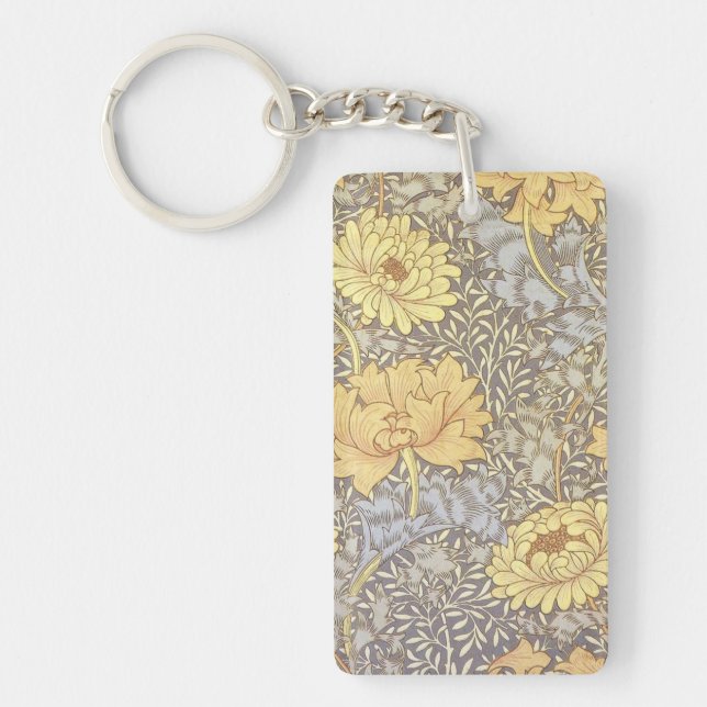 Porte-clefs Fleurs de chrysanthème de William Morris (Devant)