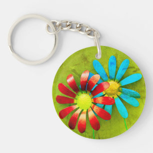 Porte-clefs Fleurs de jardin en métal rustique