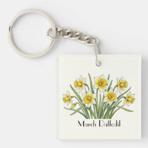 Porte-clefs Fleurs de jonquilles de mars