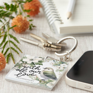 Porte-clefs Fleurs de Noël personnalisées et Coussin d'oiseaux