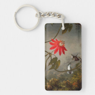Porte-clefs Fleurs de passion avec tête de colibris