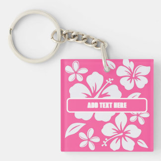 Porte-clefs Fleurs de plage rose tropicale