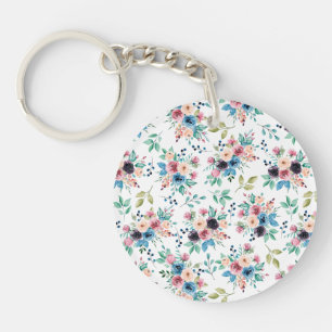 Porte-clefs Fleurs de printemps colorées motif