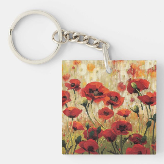 Porte-clefs Fleurs de ressort dans un jardin (Devant)
