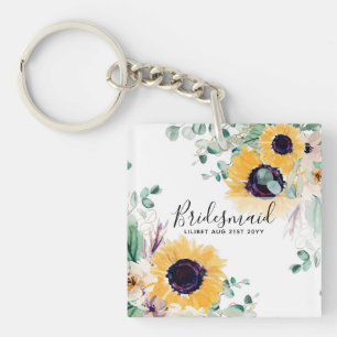 Porte-clefs Fleurs de soleil personnalisées Présentatrices Cad