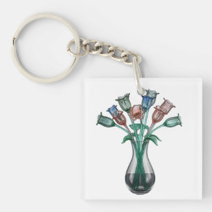 Porte-clefs Fleurs de verre