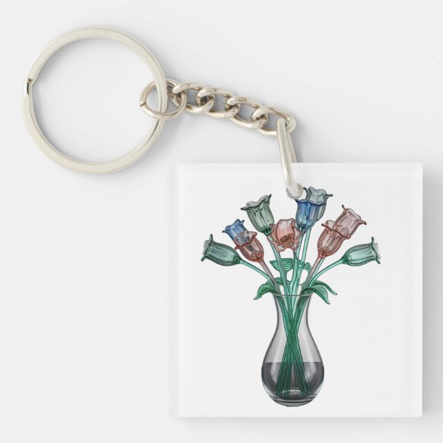 Porte-clefs Fleurs de verre (Devant)