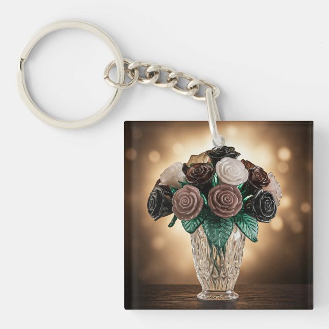 Porte-clefs Fleurs de verre (Devant)