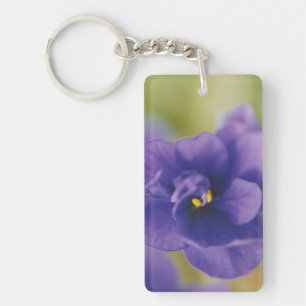 Porte-clefs Fleurs de violettes africaines roses et bleues