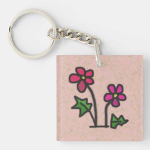Porte-clefs Fleurs douces rose