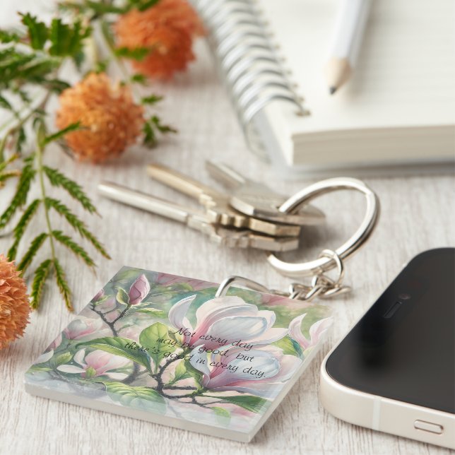 Porte-clefs Fleurs et devis Magnolia (Devant Droit)