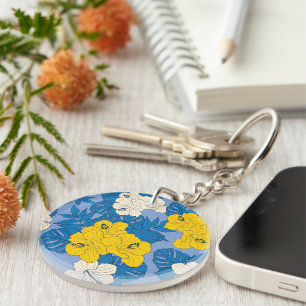 Porte-clefs Fleurs et feuilles d'Hibiscus