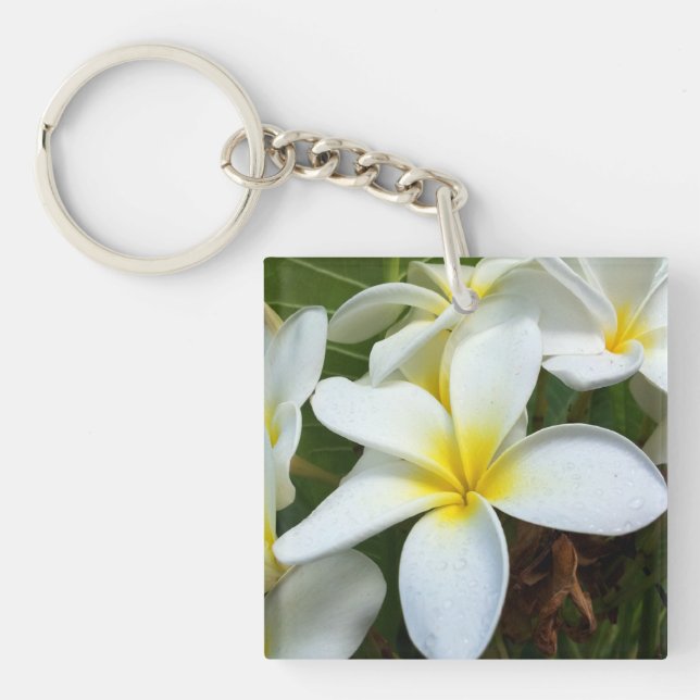 Porte-clefs Fleurs Hawaii Plumeria (Devant)