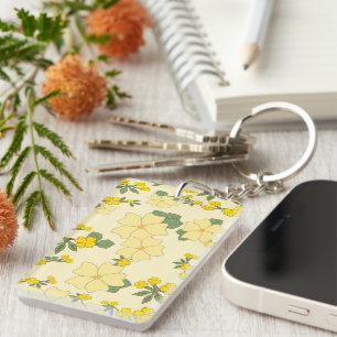 Porte-clefs Fleurs Jaunes, Motif Floral, Motif De Fleurs