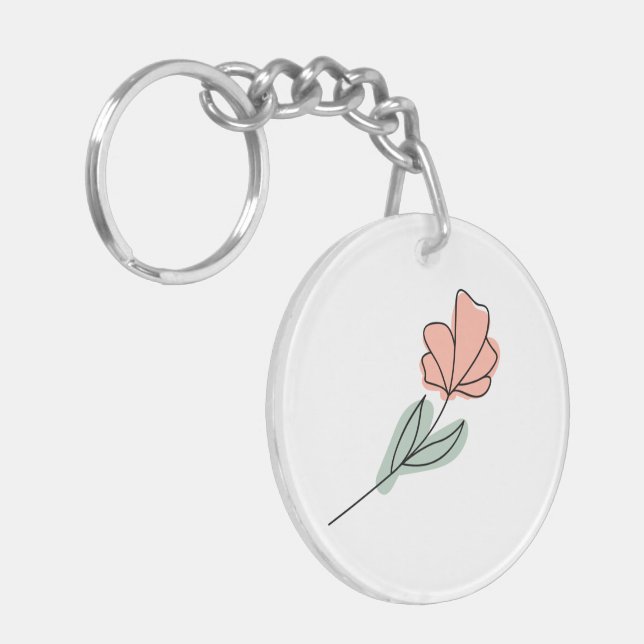 Porte-clefs Fleurs minimalistes Abstraites (Devant gauche)