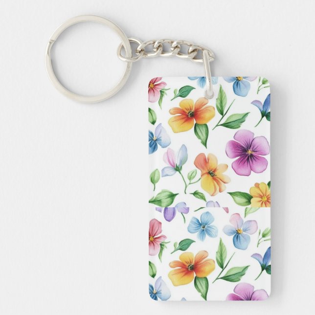 Porte-clefs Fleurs Motif Floral Sublimation-95652 (Devant)