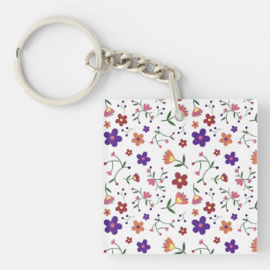 Porte-clefs Fleurs motifs