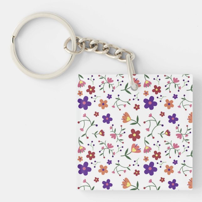 Porte-clefs Fleurs motifs (Devant)