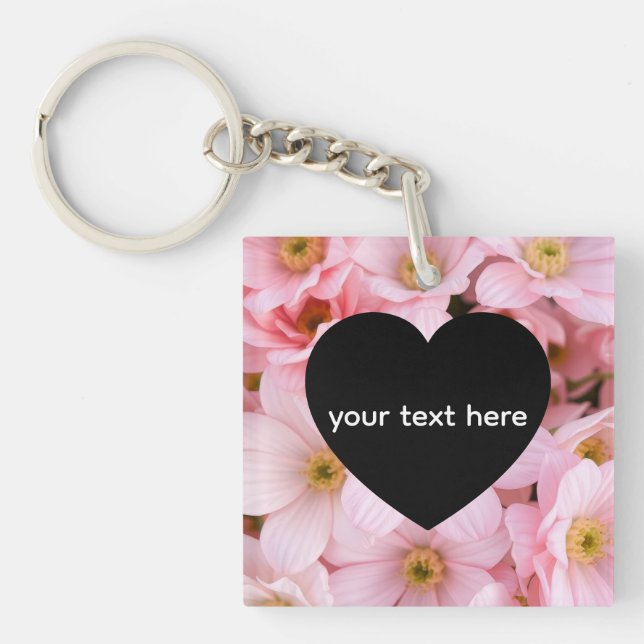 Porte-clefs fleurs personnalisées (Devant)