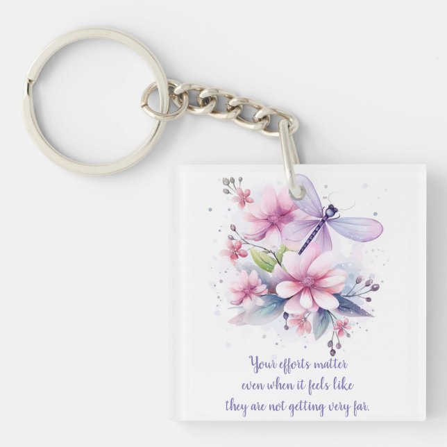 Porte-clefs Fleurs positives vos efforts comptent (Devant)