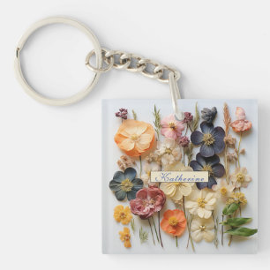 Porte-clefs Fleurs Pressées Séchées