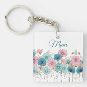 Porte-clefs Fleurs printanières vintage pour maman