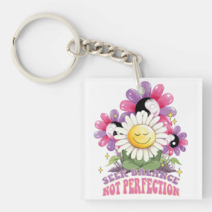 Porte-clefs Fleurs Quote Positive Rechercher l'équilibre pas l