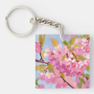Porte-clefs Fleurs roses