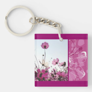 Porte-clefs Fleurs roses fleurs florales design nature belle