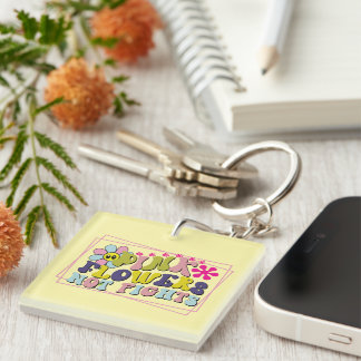 Porte-clefs Fleurs roses inspirantes Porte - clé Wordart